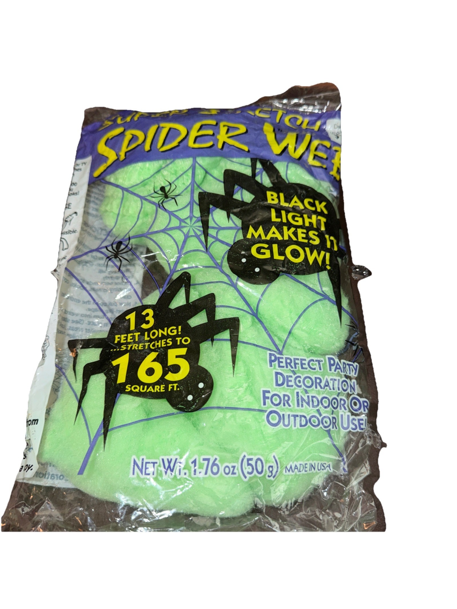 Super Stretch Spider Web Black Light Makes Glow Cosmic Black Light Web Usa Made